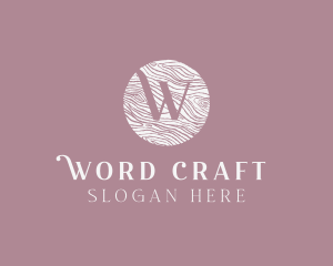 Cursive Wooden Crafts logo design