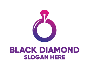 Purple Diamond Ring Jewelry logo design