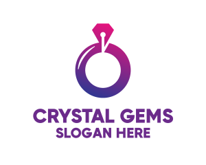 Purple Diamond Ring Jewelry logo design