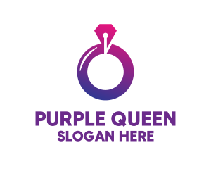 Purple Diamond Ring Jewelry logo design