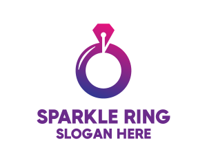 Engagement - Purple Diamond Ring Jewelry logo design