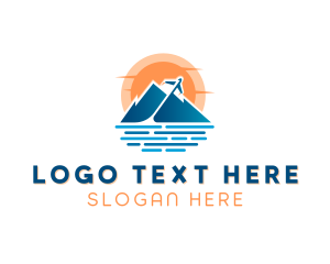 Holiday - Mountain Airplane Travel logo design