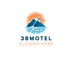 Mountain Airplane Travel  logo design