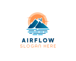 Mountain Airplane Travel  logo design