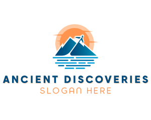 Mountain Airplane Travel  logo design