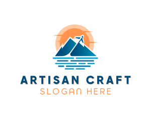 Mountain Airplane Travel  logo design