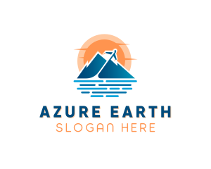 Mountain Airplane Travel  logo design