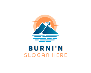 Mountain Airplane Travel  logo design