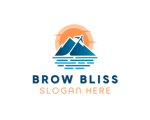 Mountain Airplane Travel  logo design