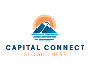 Mountain Airplane Travel  logo design