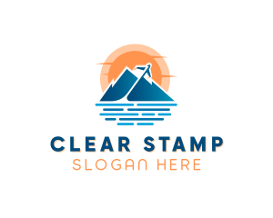 Mountain Airplane Travel  logo design