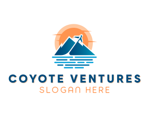 Mountain Airplane Travel  logo design