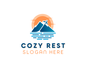 Mountain Airplane Travel  logo design