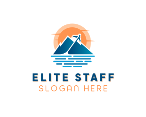 Mountain Airplane Travel  logo design