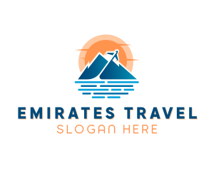 Mountain Airplane Travel  logo design