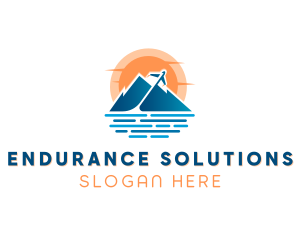 Mountain Airplane Travel  logo design