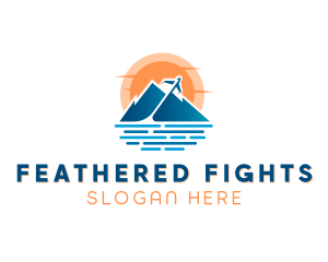 Mountain Airplane Travel  logo design