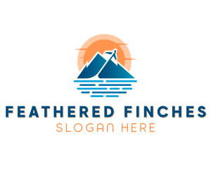 Mountain Airplane Travel  logo design