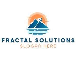 Mountain Airplane Travel  logo design