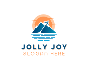 Mountain Airplane Travel  logo design