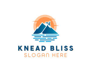 Mountain Airplane Travel  logo design