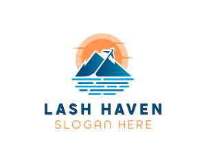 Mountain Airplane Travel  logo design