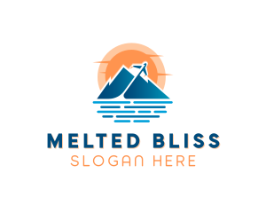 Mountain Airplane Travel  logo design