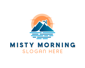 Mountain Airplane Travel  logo design