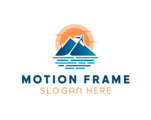 Mountain Airplane Travel  logo design