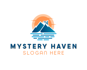 Mountain Airplane Travel  logo design