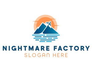 Mountain Airplane Travel  logo design