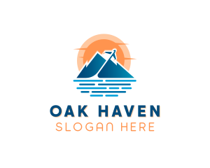 Mountain Airplane Travel  logo design