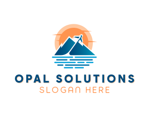 Mountain Airplane Travel  logo design