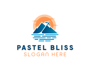 Mountain Airplane Travel  logo design