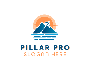 Mountain Airplane Travel  logo design