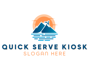 Mountain Airplane Travel  logo design