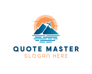 Mountain Airplane Travel  logo design