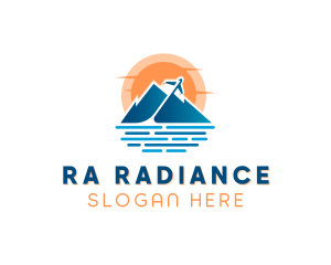 Mountain Airplane Travel  logo design