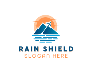 Mountain Airplane Travel  logo design