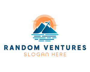 Mountain Airplane Travel  logo design