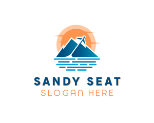 Mountain Airplane Travel  logo design