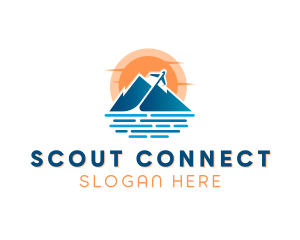 Mountain Airplane Travel  logo design