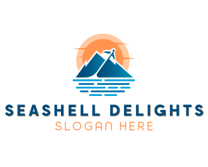 Mountain Airplane Travel  logo design