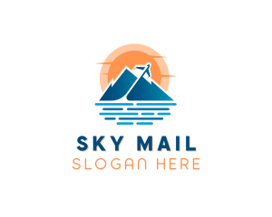 Mountain Airplane Travel  logo design