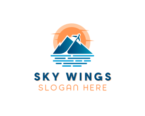 Mountain Airplane Travel  logo design