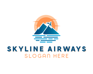 Mountain Airplane Travel  logo design