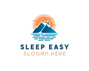 Mountain Airplane Travel  logo design