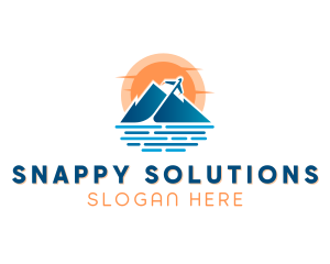 Mountain Airplane Travel  logo design