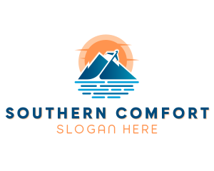 Mountain Airplane Travel  logo design