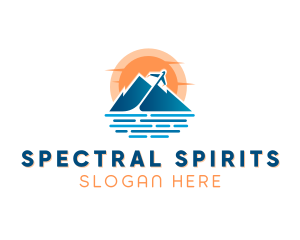 Mountain Airplane Travel  logo design